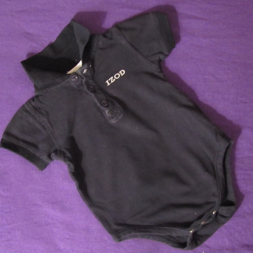 Izod Navy Blue Polo Bodysuit Onesie 24M